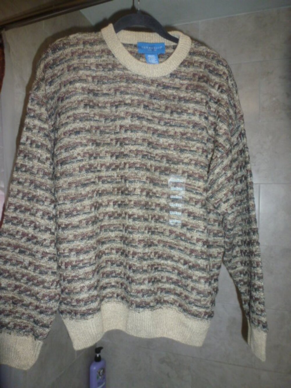 Vintage 90s Towncraft Argyle Sweater- Medium -Cozy Acrylic Knit- Multicolor NWOT